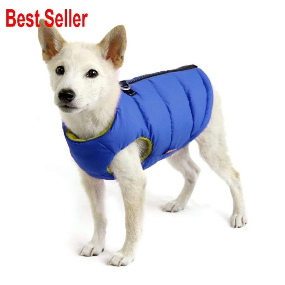 Padded Fleece Dog Vest Medium Zip Up Winter Jacket Water Resistant